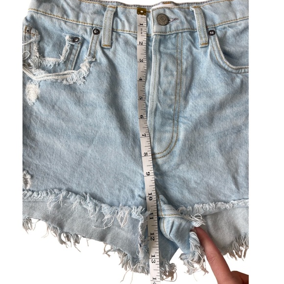 Boyish Cody High-Rise Distressed Denim Shorts Light Wash - Size 26 - Picture 12 of 16